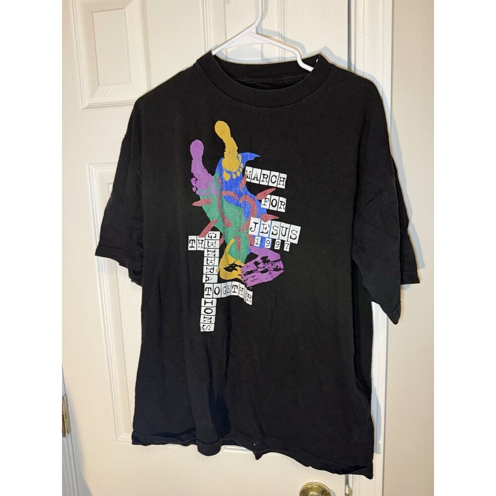 Vtg 1997 March For Jesus Shirt XL Single Stitch Generations Together Religious